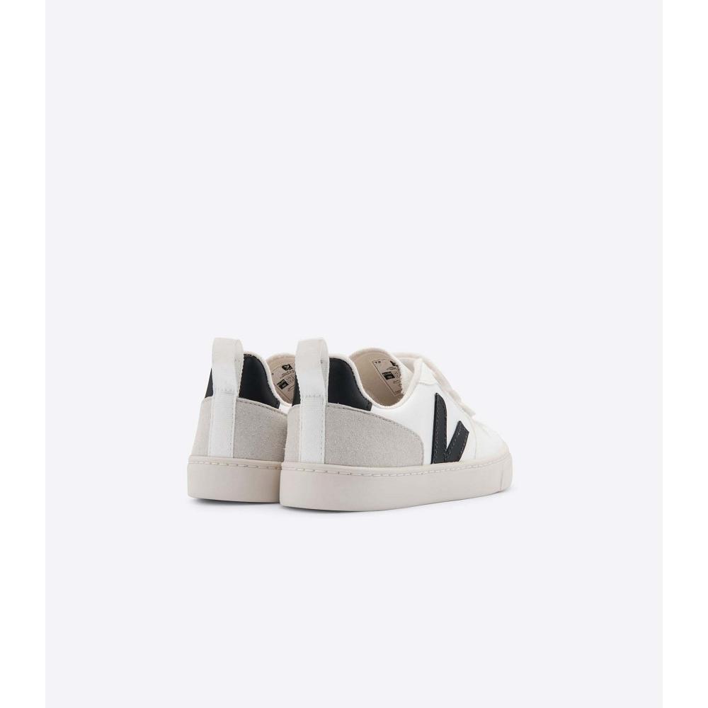 Kids' Veja V-10 CWL Shoes White/Black | ZA 773ZUT